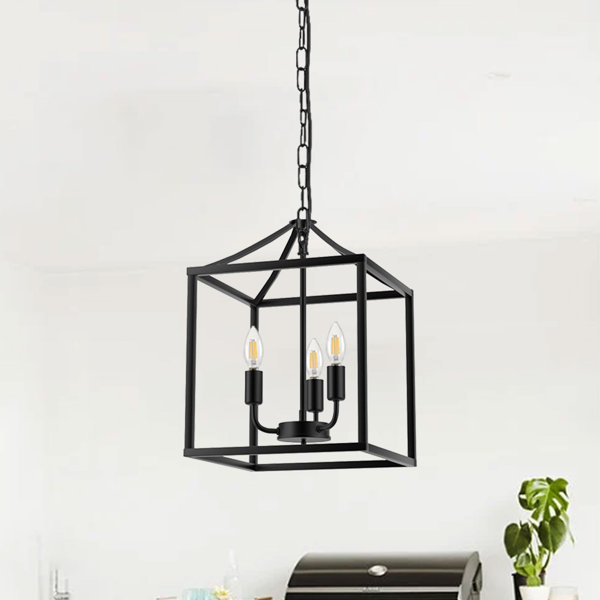 Gracie Oaks Doersten 3 Light Black Lantern Pendant & Reviews Wayfair